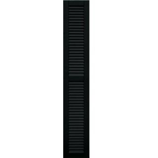 Winworks Wood Composite 12 in. x 72 in. Louvered Shutters Pair #653 Charleston Green 41272653