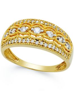 Diamond Vintage Scroll Band (1/4 ct. t.w.) in 14k Gold   Rings