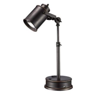 Monteaux Lighting 19.75 in. Adjustable Oil Rubbed Bronze LED Desk Lamp with Built In USB Socket 1001504372