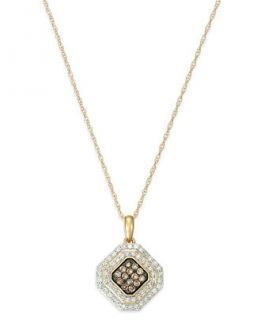 Wrapped in Love™ White and Brown Diamond Pendant Necklace in 14k