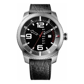 Tommy Hilfiger Mens 1791014 Black Leather Strap Watch   16583393
