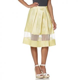 Wendy Williams Pleated Taffeta A Line Skirt   7999451