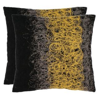Safavieh Dubois Pillow Set Of 2   Yellow/Onyx (18x18)