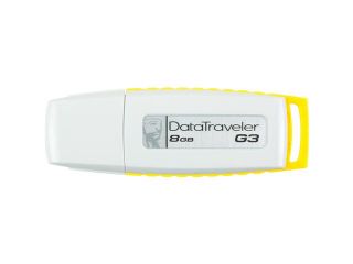 Kingston DataTraveler G3 DTIG3/8GBZCL 8 GB USB 2.0 Flash Drive   White, Yellow
