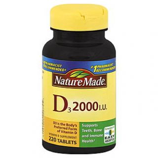 Nature Made D3, 2000 IU, Tablets, 220 tablets   Health & Wellness