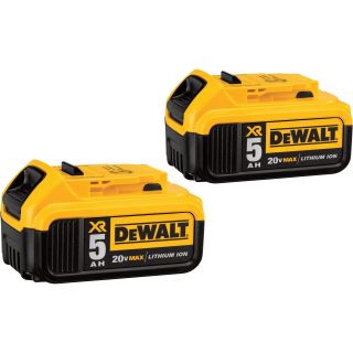 DEWALT 20 Volt Max XR 5.0Ah Battery — 2-Pack, Model# DCB205-2  Power Tool Batteries