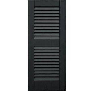 Winworks Wood Composite 15 in. x 36 in. Louvered Shutters Pair #632 Black 41536632