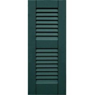 Winworks Wood Composite 12 in. x 30 in. Louvered Shutters Pair #633 Forest Green 41230633