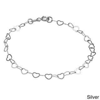 Sterling Essentials Sterling Silver 7 inch Heart Charm Bracelet