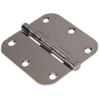 The Hillman Group 3 1/2 in. Chrome Residential Door Hinge with 5/8 in. Round Corner Removable Pin Full Mortise (5 Pack) 852595.0