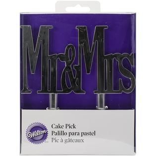 Wilton Mr. And Mrs. Cake Pick 4.875X5 1/Pkg Silver   Food & Grocery