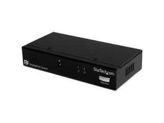 StarTech 2 Port DisplayPort Video Switch with Audio & IR Remote Control VS221DP
