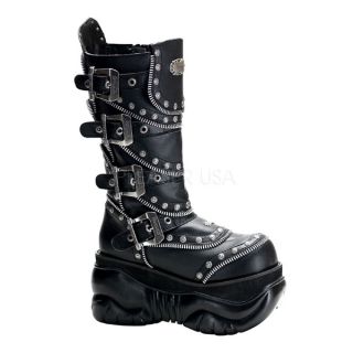 Demonia BOXER 203 Unisex Platform Cyber Calf Boots   15618734
