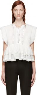 Isabel Marant: Off White Pleated Raquel Blouse