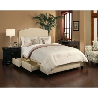 Manhattan Wheat/Beige 4 Drawer Upholstered Bed