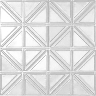 Shanko 2 ft. x 2 ft. Lay in Suspended Grid Tin Ceiling Tile in Powder Coated White (24 sq. ft. / case) W215 2 c