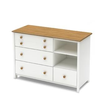 South Shore  Litte Smileys changing table in White and Harvest Maple