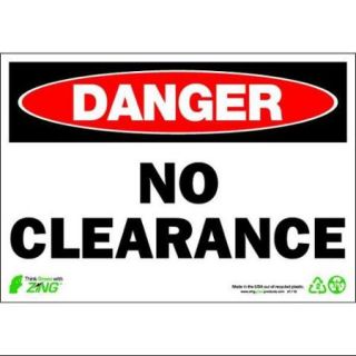 ZING 1116 Danger Sign, 7 x 10In, R and BK/WHT, ENG