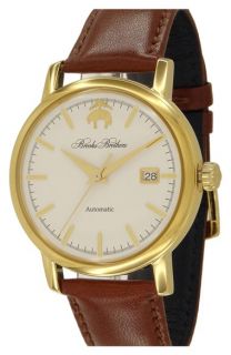 Brooks Brothers Core Automatic Leather Strap Watch, 42mm