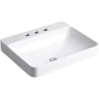 KOHLER Vox Above Counter Vitreous China Bathroom Sink in White with Overflow Drain K 2660 8 0