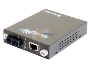TRENDnet TFC 110S60 Single Mode Fiber Converter (60Km) with SC Type Connector 100M, 200M(Full Duplex) 1 x 10/100Base TX 1 x 100Base FX
