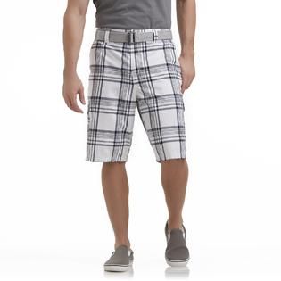 Route 66   Mens Belted Cargo Shorts   Plaid