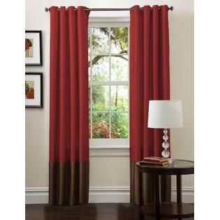 Lush Décor Prima Red/Chocolate Window Curtains (Pair) 54 x 84