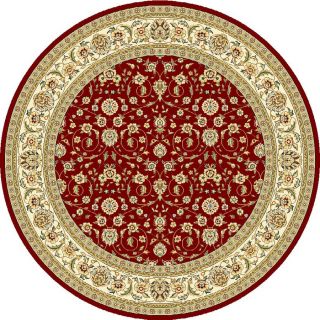 Safavieh Lyndhurst Round Red Floral Woven Area Rug (Common: 8 ft x 8 ft; Actual: 8 ft x 8 ft)