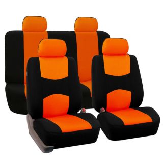 FH Group Orange Car Seat Covers for Front Low Back Buckets and Solid