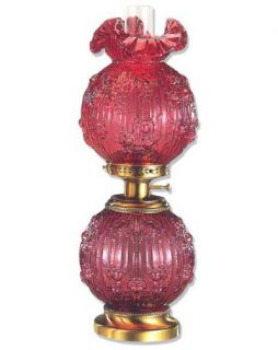 Fenton Art Glass 23 Cranberry Lamp —