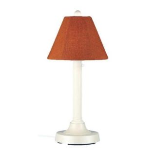 Patio Living Concepts San Juan 30 in. Outdoor White Table Lamp with Chile Linen Shade 30121