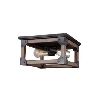 Sea Gull Lighting Dunning 2 Light Stardust and Cerused Oak Flush Mount 7513302 846