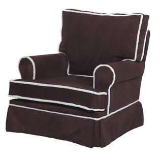 Komfy Kings Square Back Glider Chocolate Micro with Sherpa   Baby