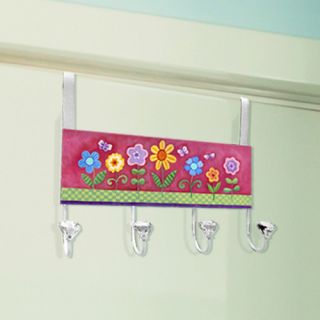 Stupell Industries Flowers and Butterflies Over the Door Towel Hanger