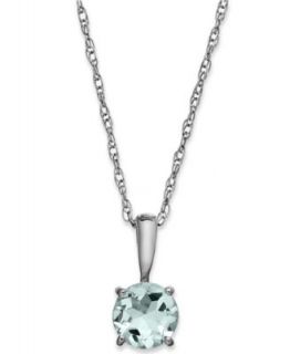 Aquamarine (1 1/3 ct. tw.) and Diamond Accent Pendant Necklace in 14k