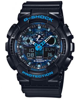 Mens Analog Digital Black Resin Bracelet Watch 55x51mm GA100CB 1A