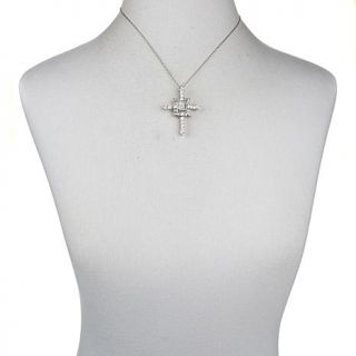 Victoria Wieck 4.48ct Absolute™ Sterling Silver Cross Pendant with 18" Ch   7526568