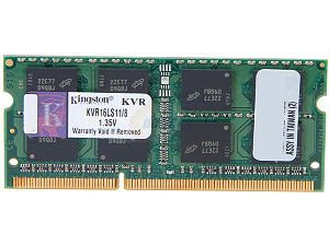 Kingston 8GB 204 Pin DDR3 SO DIMM DDR3L 1600 (PC3L 12800) Laptop Memory Model KVR16LS11/8