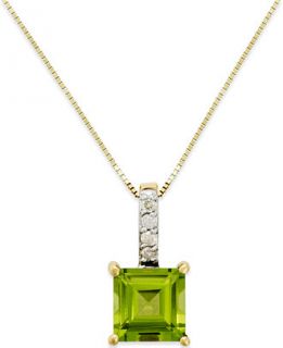 Peridot (1 3/4 ct. t.w.) and Diamond Accent Pendant Necklace in 14k