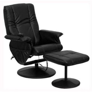 Flash Furniture Recliner and Ottoman in Black