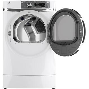GE  8.3 cu. ft. RightHeight™ Design Electric Dryer w/ Steam   White