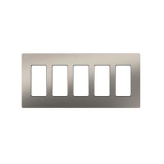 Lutron Claro 5 Gang Wall Plate   Stainless Steel CW 5 SS