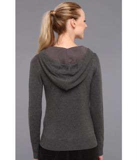 calvin klein zip front wool blend hoodie heather charcoal