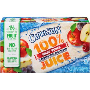 Capri Sun Fruit Punch 100% Juice 60 FL OZ BOX   Food & Grocery