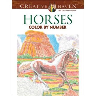 Creative Haven Horses Color By Number   Dover Publications