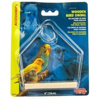 Hagen Living World Wooden Bird Swing with Perch 4 Inch W x 5 Inch H