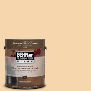 BEHR Premium Plus Ultra 1 gal. #PPU6 8 Pale Honey Flat Enamel Interior Paint 175001