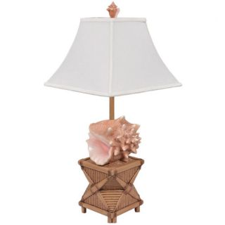 Conch Tropical 30 H Table Lamp with Bell Shade