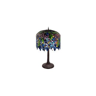 Warehouse of Tiffany 29 in Bronze Tiffany Style Table Lamp with Blue Shade