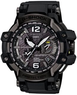 Shock Mens GPS Black Resin Strap Watch 66x56mm GPW1000 1B   Watches